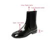 Klänningskor Kvinnor Split Toe Leather Ankle Boot Print Cow Woman Ninja Lady Sheepskin Insula Short 220715
