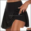 Tenues de yoga Exercice Fitness Portez des vêtements de plein air athlétiques sports à l'extérieur Femmes Jupe de golf de tennis plissée avec shorts Worko5694293