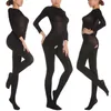 Socks & Hosiery Sexy Tights Crotchless Thickened Bodystocking Full Body Women Pantyhose Long-sleeve Open Crotch Strap Lingerie TeddySocks