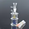 Dab Rig Bong Narghilè Spessore inebriante a nido d'ape Perc Vetro Ashcatcher Bong 10mm Tubi per acqua femminili per fumatori con ciotole per olio in vetro maschile