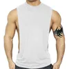 Été Hommes Grand Split Débardeurs Coton Sans Manches Fitness Chemises Casual Homme Bodybuilding Singlet Plus La Taille Solide Gym Gilet 220627