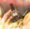 Hotte Fashion Womens Watch 37 -мм бриллианты кольцо Безель Сапфир Кистальские Дамы смотрят подлинные кожаные водонепроницаемые наручные часы Фабрика Монтри Де