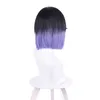 L-email Wig Genshin Impact Yelan Cosplay Short 35cm Mixed Color Straight Woman s Heat Resistant Synthetic Hair220505