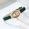 Caijiamin-다이아몬드 신사 숙녀 시계 20mm 레트로 배럴 쉘 쿼츠 시계 학생 틈새 로마 문학 기질 오래된 손목 시계