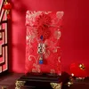 Emballage cadeau Style chinois Enveloppe rouge Porte-bonheur Type vertical Art en tissu Brocart de haute qualité Année Noeud de gland de mariage HongbaoGift