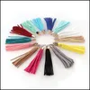 Arts And Crafts Arts Gifts Home Garden 10Pcs 8Cm Long Gold Color Cap Suede Leather Tassel For Keychain Straps Jewelry Fiber Fringe Diy Pe