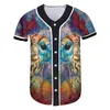 Plus Size Baseball Shirt Unisex Colored Owl Design Oringinal Sample Drop Hip Hop Streetwear 220623