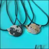 Pendant Necklaces Pendants Jewelry Wholesale Fashion Valentine Gifts Puzzle Necklace Stainless Steel Cat Heart Shape Couple Drop Delivery