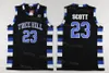 Men Movie Basketball One Tree Hill Ravens 3 Lucas Scott Jersey 23 Nathan Scott Brother Black White Blue Team Color All Stitched For Sport Fans Breathable Top Quality