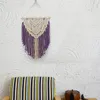 Tapisseries macrame bohemian mur suspendu tapestry coton coton beige violet pour appartement salon home décortapstances