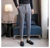 9 Część dla mężczyzn plisowane spodnie Koreańska moda kokska koktajl streetwear Casual Spant Men's Formal Spodni Sfers Chinos 2024 Nowa marka