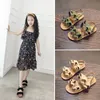 Fashion Girls Beach Sandals Casual Lotus Leaf Comfortable Soft Bottom Hook & Loop Beach Shoes For Kids Children's Toddler Flats 220623