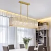 Lampes suspendues Lumière moderne Cristal Rectangle Lustre Lampe Drop Room Lving Design El LightingPendant