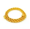 18k Fried Dough Twist 7mm Chain Chain Men's Gold-Plated Twinkle Necklace 60cm
