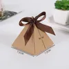 50/100pcs Triangle Marbling Candy Gift Box DIY Kraft Paper Valentine Chocolate Boxes Packaging New Year Wedding Decoration CX220423