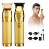 Professionelle Haarschneider Gold Clipper für Männer wiederaufladbare Barber Cordless Cutting T-Maschine Styling Bart 220623