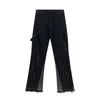 2022 Modna moda Flashed Pants High Street Dżinsy Vintage myte w trudnych spodniach 2417