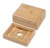 Kvalitetstvålskål Naturlig bambu tvålskålar Holder Rack Plate Tray Multi Style Round Square Soap Container P0720