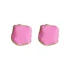 Irregular Square Earrings Stud High-Quality Enamel Glaze Concave And Convex Surface 925 Silver Needle Niche Design Fashion Jewelry