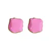 Irregular Square Earrings Stud High-Quality Enamel Glaze Concave And Convex Surface 925 Silver Needle Niche Design Fashion Jewelry