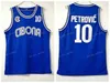 Sjzl98 Vintage Drazen 3 Petrovic Jerseys Cibona Zagreb College Basketball Drazen 10 Petrovic Jersey Blue Breathable Sport Shirt Stitched