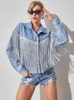 Ftlzz Streetwear Женщины одиночная грудь кисточка ретро -голубые джинсовые куртки весна осень женская женская короткие джинсы Caot Outwear Tops 220808