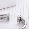 Armband Dy Double ED Wire Cross Women Fashion Trend Platinum Plated Color Hemp X Armband Ring Opening Jewelry243M