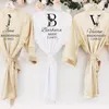 Personnalisé nom personnalisé Satin Robe pyjamas mariage demoiselle d'honneur cadeaux robes de soirée nuptiale mariage Satin Robe de chambre 220621