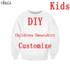 Children s Sweatshirt Boy Girl 3D Print DIY Personalized Design Kids Image P o Star Singer Anime Hip Hop Baby Tracksuit B357 220707