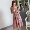 Abiti da lavoro Tweed di lusso Two pezzi Set autunno Donne inverno in pernaggio giacca corta rosa e gilet lana Midi Ball Gwon abiti abiti da abito gwon