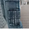 Plus storlek 6xl jeans män casual lastbyxor elastiska midja lösa baggiga joggare denim byxor streetwear man kläder nytt mode