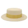 Berets Women Soft Straw Boater Hats Summer Sunhat Flat Top Caps Sailor Sombrero Beach Fedora Trilby Outdoor Travel USA Rozmiar 7 1/4 uk lberets