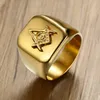 316L Stainless Steel Mason Ring Men039s Master Signet mason Masonic Ring Gold 9126208054