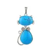 Pendentif colliers Collier en pierre gemme naturelle pendentifs pour femmes fille ovale belle forme de chat mignon oeil de tigre violet Quartz perles Reik4758331