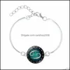 Braccialetti rigidi Gioielli Moda Tempo Gemma Cabochon Twee Costellazioni Bracciale zodiacale Sier placcato 12 Donne Uomini Drop Delivery 2021 Dmlnh