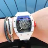 Uxury Watch Date Business Leisure Men's Automatisch mechanisch horloge rechthoekig keramisch holle gepersonaliseerde tape Grote wijzerplaat Luminous