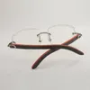 Montures de lunettes à verres transparents découpés, nouveau Design, branches en bois orange 3524028, taille unisexe 56-18-140mm Express225O