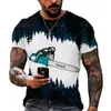 ツール3DプリンティングメンTシャツ夏のオナックショートスリーエレブ付きツールカジュアルルーズユニセックスラージサイズTシャツトップ6XL 220607