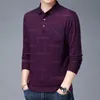Fashion Designer Brand Turn Down Collar Man Polo Shirt Men Casual Plaid Spandex Long Sleeve Tops Fall Men Clothing 220608