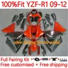 هيئة حقن YAMAHA YZF-R1 YZF1000 YZF R 1 1000 CC 2009-2012 هيكل السيارة 5no.16 YZF R1 1000CC YZFR1 09 10 11 12 YZF-1000 2009 2012 2012 2012 2012 2012 OEM Fairing Kit أبيض أبيض