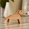 装飾的なオブジェクト図形の木材eco犬の女性の男男彫刻彫刻手帯木製の紋章ホームデスクデコレーションギフト女の子の男の子