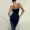 Casual Dresses Sexy Dress Hollow Out Spaghetti Strap Bodycon Maxi For Women Backless Cut Split Cocktail ClubwearCasual