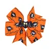 Décoration d'Halloween Nœuds de ruban gros-grain pour bébés filles Fantôme Citrouille Pinwheel Pinces à cheveux Accessoires pour cheveux 33 pouces YSJ188802028