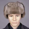 Boinas Invierno Real Piel Bomber Sombrero Hecho a mano Hombres Al aire libre Súper Cálido 100% Natural Full Pelt Russian Cap R2