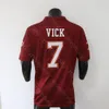 NCAA College Virginia Tech Hokies voetbaljersey Michael Vick Red 150 Patch-maat S-3XL All-gestikte borduurwerk