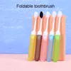 1PC Colorful Folding Toothbrush Soft Brush Head Bamboo Charcoal Ultra Travel Toothbrush Camping Hiking Supply Oral Care Clean Teeth YF0096