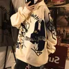 Bluzy polarowe Man Harajuku Luźne Streetwear Top Jesień Wiosna O Neck Pullover Hoody Męskie Długie Rękaw Swetry 220406