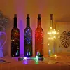 LED Gümüş Tel İp Işık 2m 20LEDS Su geçirmez şarap şişesi Cork Stopper Festival Düğün Partisi Ev Dekorasyon Lambası2078891