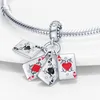 925 Argento Fit Pandora punto Perlina A Carte da gioco Bracciale Charm Perline Ciondola Accessori per gioielli fai da te