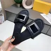 Designer Slides Slippers Women Banded Flats Sandals Leather Embellished Baguette Pattern Ladies Sexy Letter Beach Flip Flops